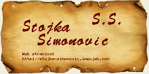Stojka Simonović vizit kartica